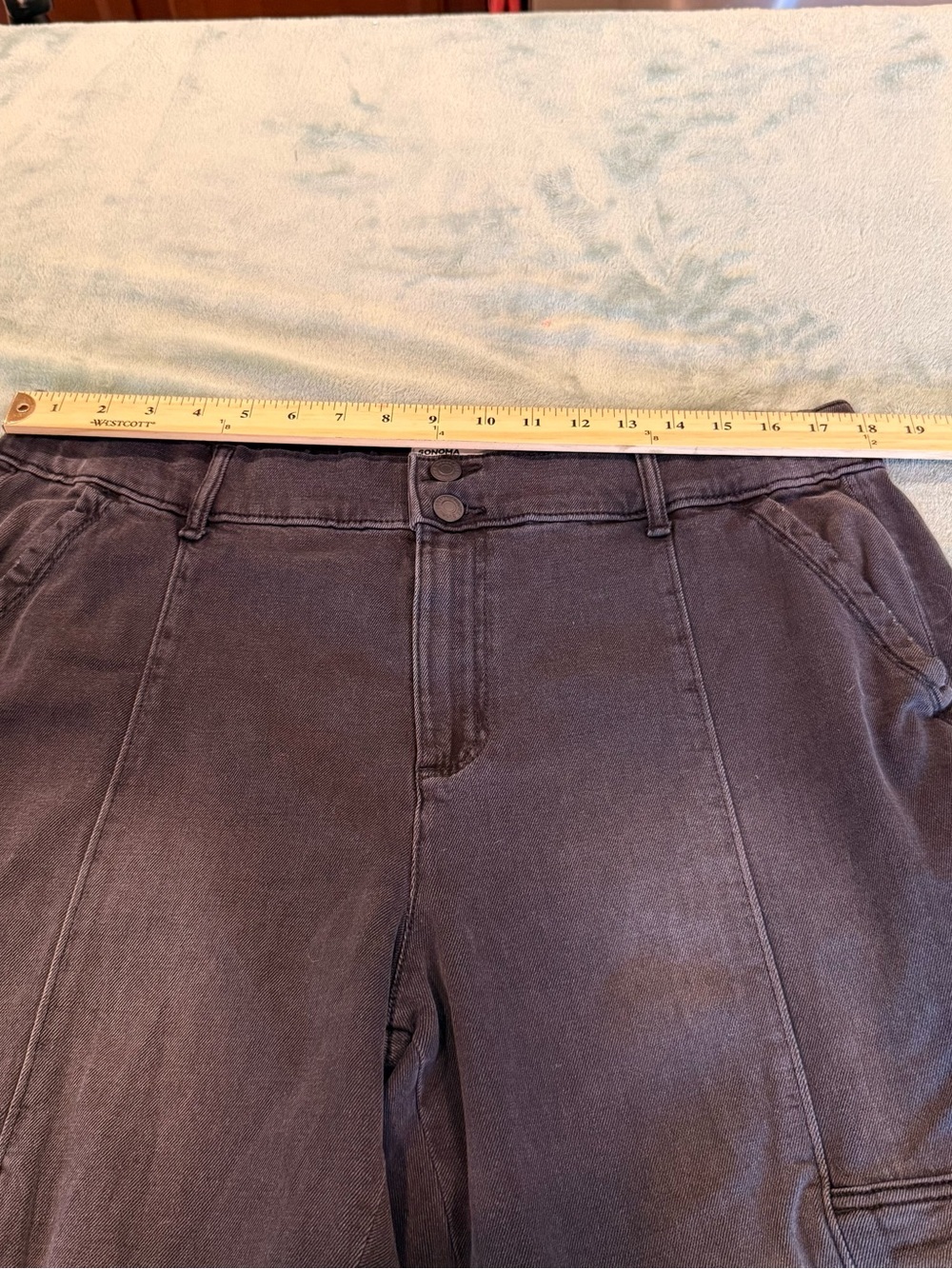 NWT Sonoma Goods for Life Women’s Capri Cargo Pants Gray Size 16 Mid Rise - Picture 8 of 13